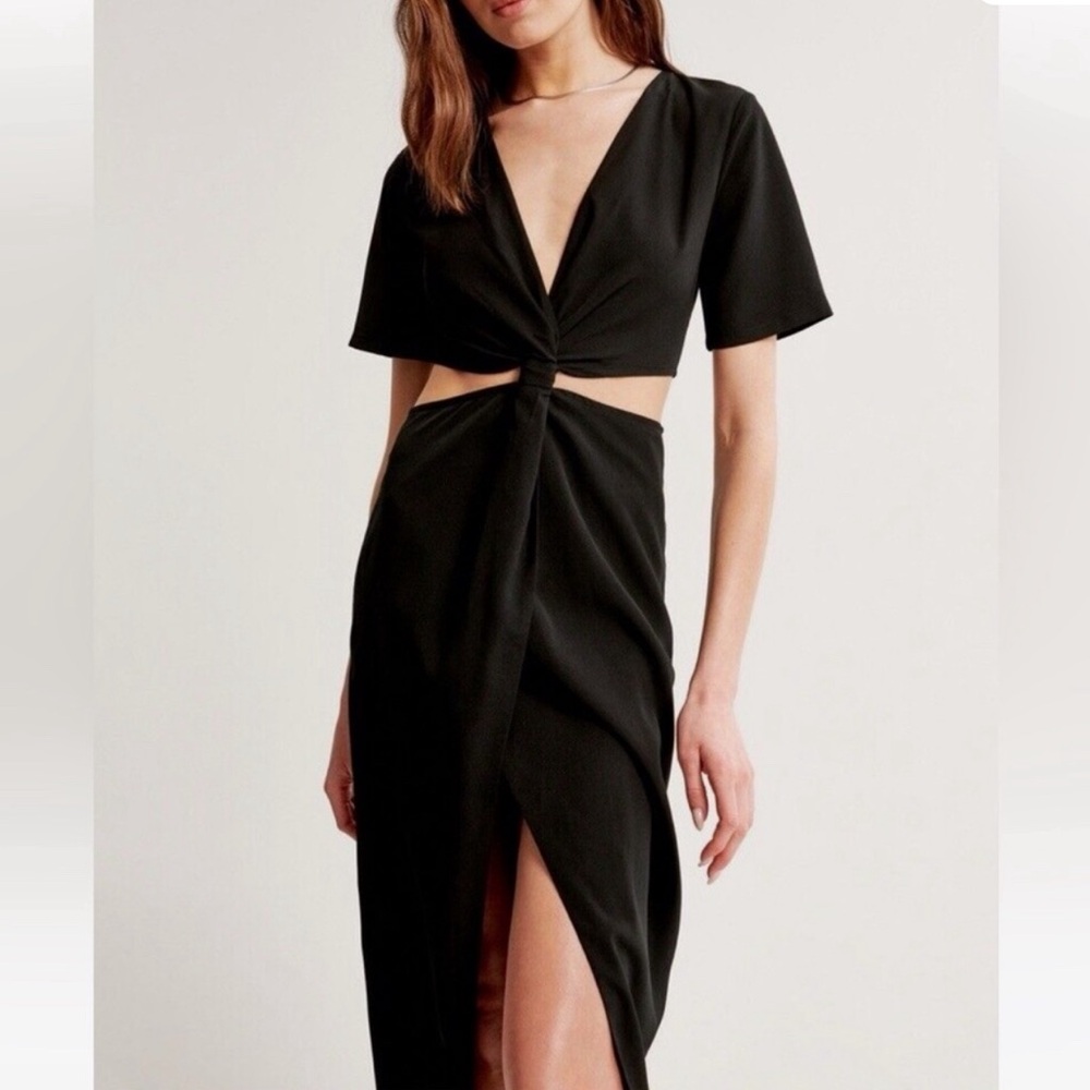 NWT Abercrombie & Fitch Knotted Cutout midi Dress Sz-XLT